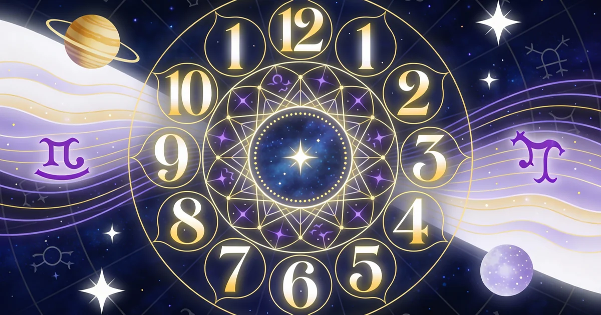Logo design incorporating numerology and astrology elements