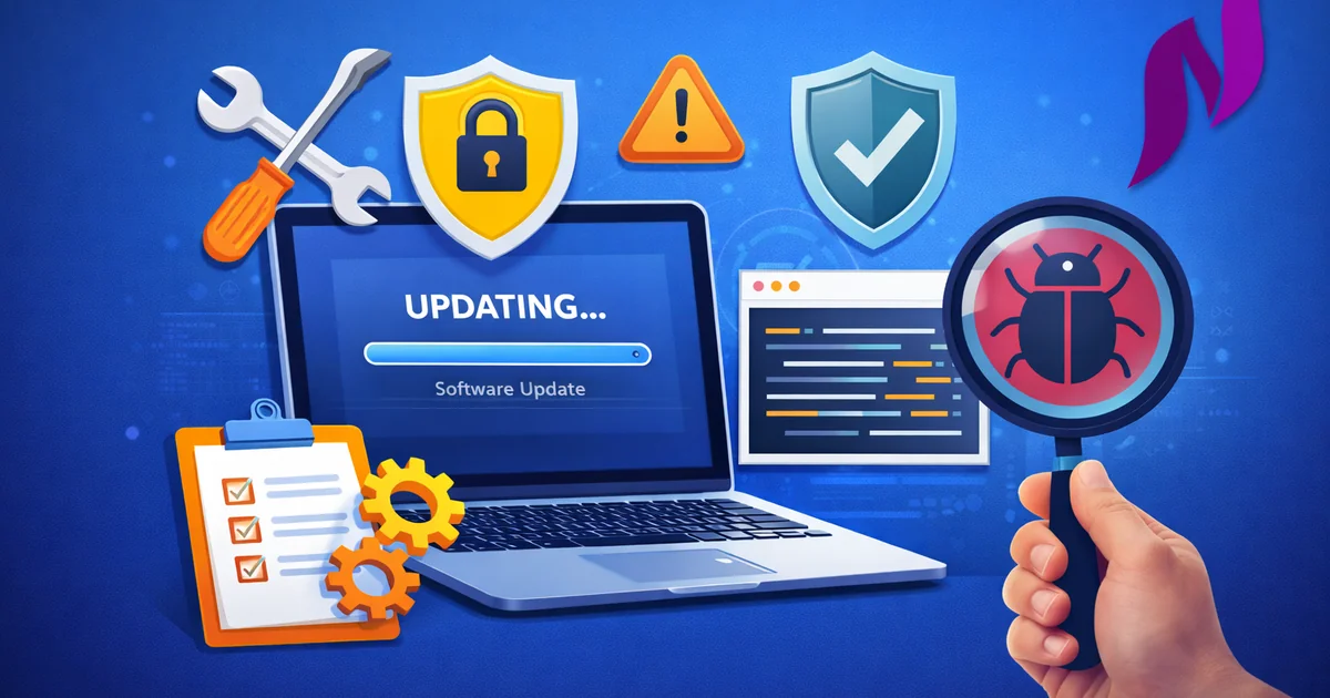 Web maintenance guide showing website security, updates, and performance optimization